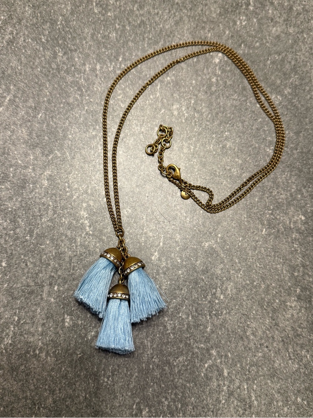 Like New - J.Crew Triple Tassel Pendant Chain Necklace 30” chain + extender